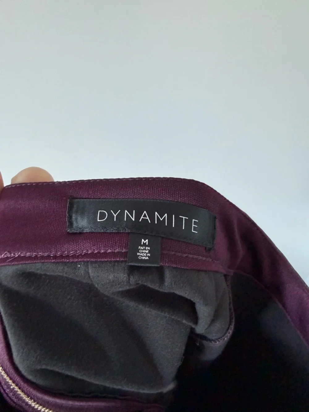 Dynamite Plum Faux Leather Asymmetrical Mini Skirt (size medium) - Picture 4 of 4